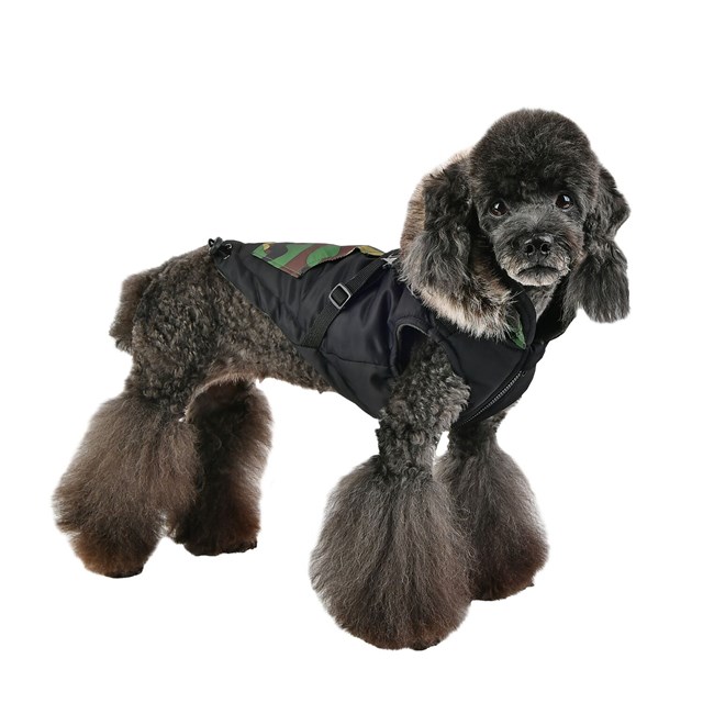 Orson Black Camo - Hundedekken med Lue og Integrert Sele