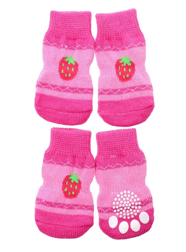 Strawberry Glitter - dog socks