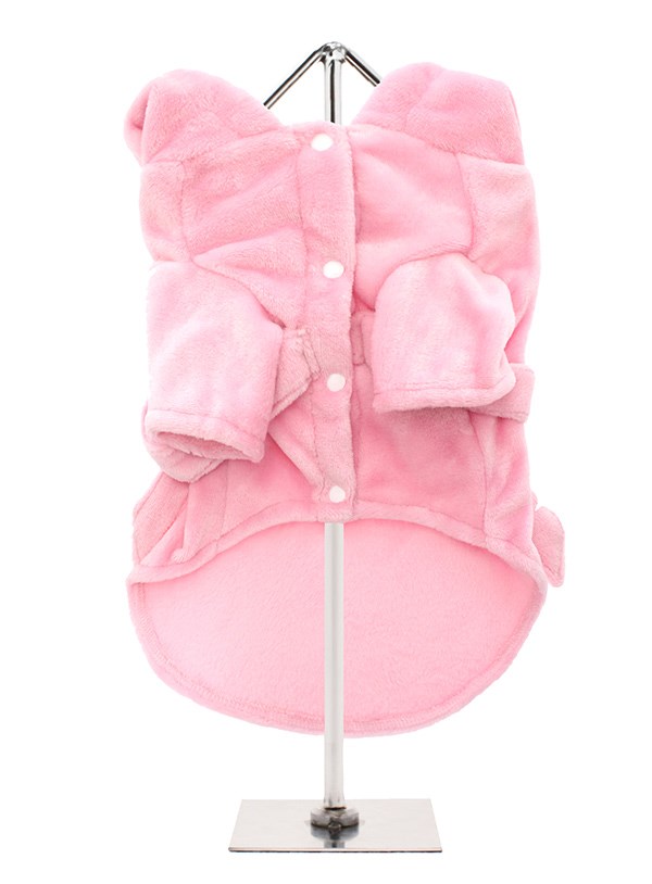 Pink Plush & Fluffy Terry - Hundebadekåpe