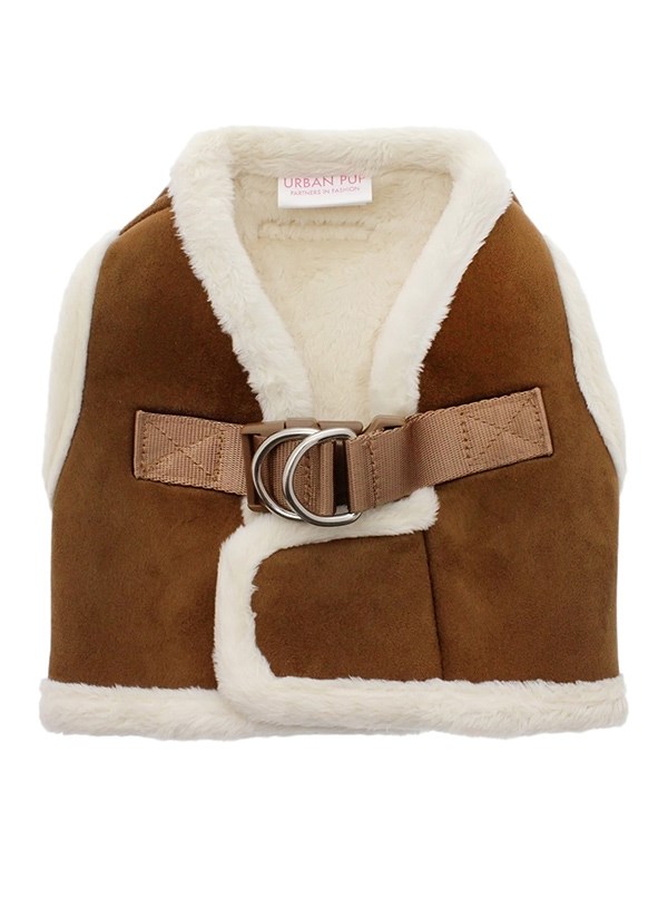 Luxury Brown & Cream Faux Shearling Hundesele