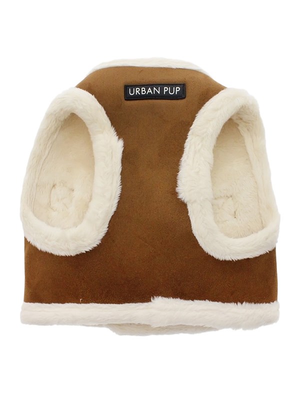 Luxury Brown & Cream Faux Shearling Hundesele
