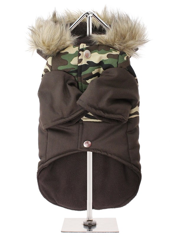 Two-Tone Camouflage Quilted Parka Hundejakke