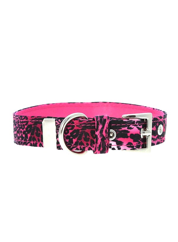 Pink Leopard Print Fabric Collar