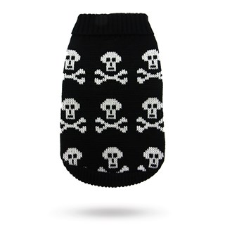 Black Skull - Strikket Hundegenser