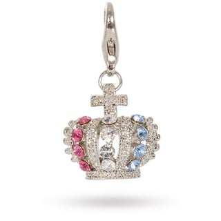 Crown Pink Clear Blue Charm