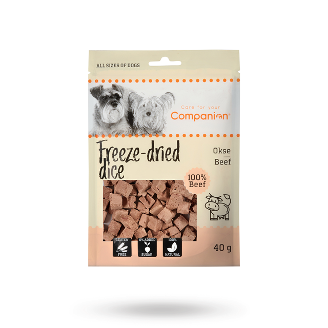 Companion Freeze Dried Dice Nötkött storfekjøtt 40g