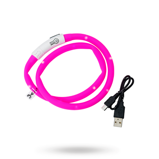Dogman Led Halsbånd Rosa