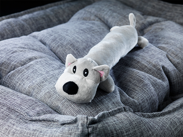 Dogman Karo Grå - Myk hundeleke med pip