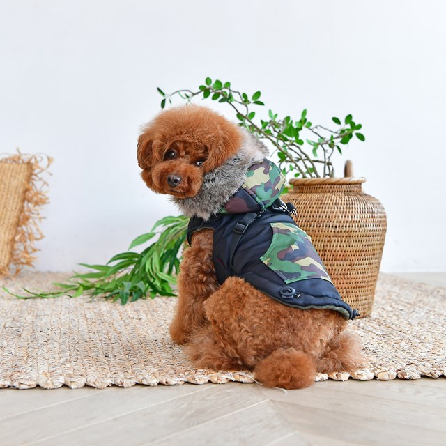 Orson Black Camo - Hundedekken med Lue og Integrert Sele