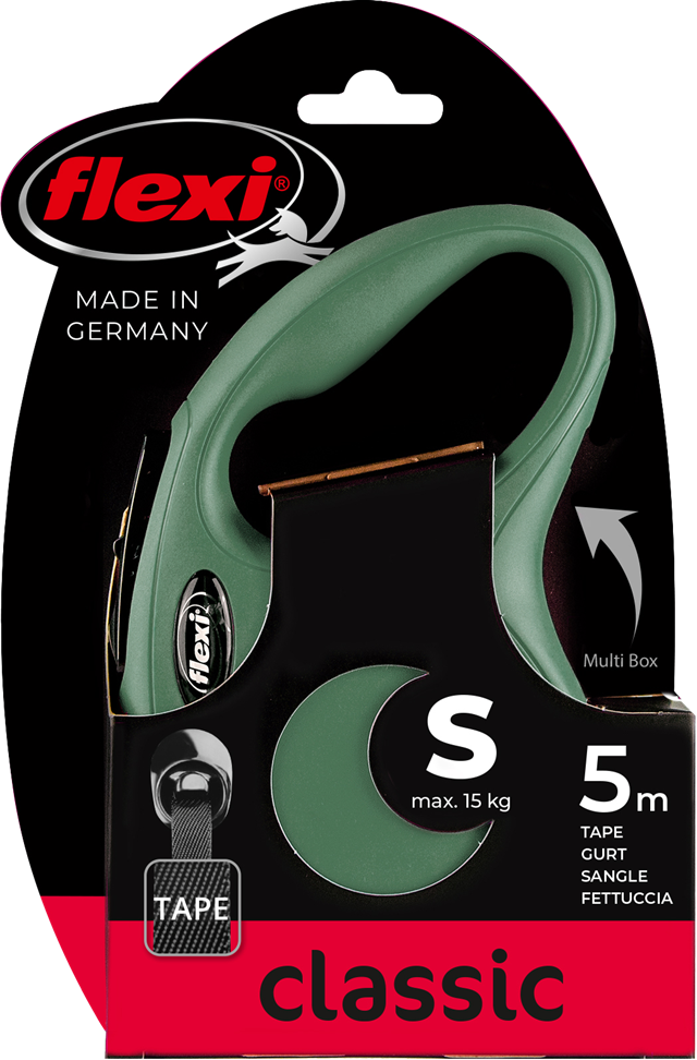 Flexi New Classic Kobbel Med Bånd 5 m - Olivgrønn