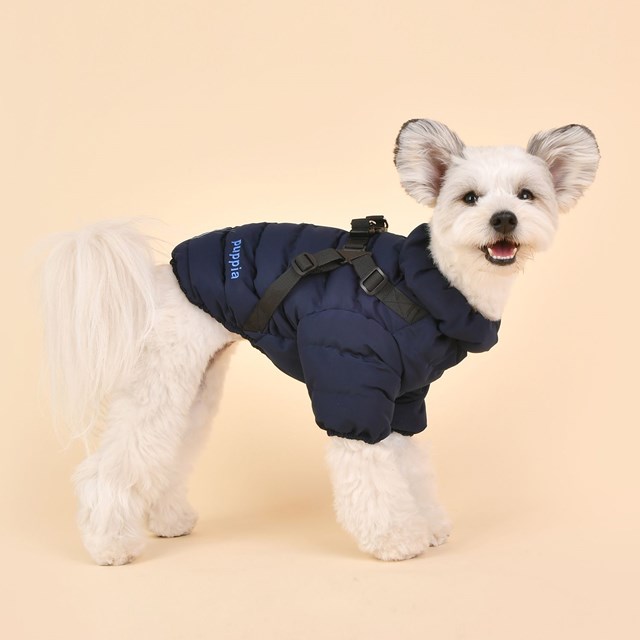 Soft Jumper Navy Hundedekken Med Integrert Sele