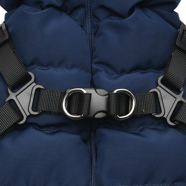 Soft Jumper Navy Hundedekken Med Integrert Sele