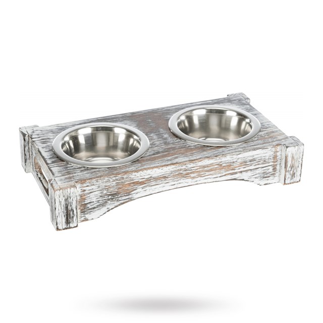Matbar hvitt tre/rustfritt stål