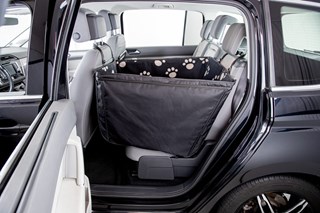 Protective Car Seat Cover With Side Parts, Half, 0.5 × 1.45 M, Black/beige