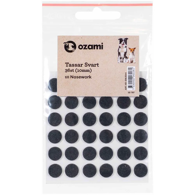 Ozami Nosework Tassar Svart 10mm 36stk