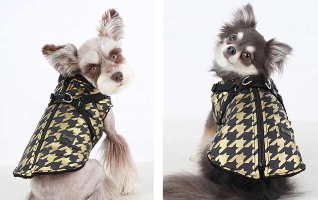 Dogstooth Black - Hundedekken med Integrert Sele