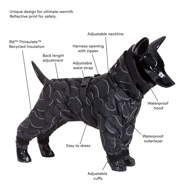 Paikka Winter Suit for Dogs - BLACK