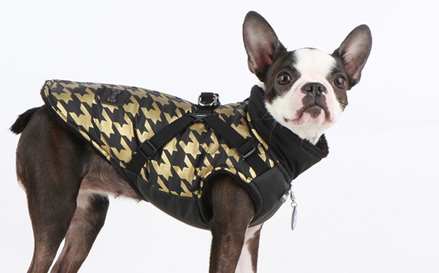 Dogstooth Black - Hundedekken med Integrert Sele
