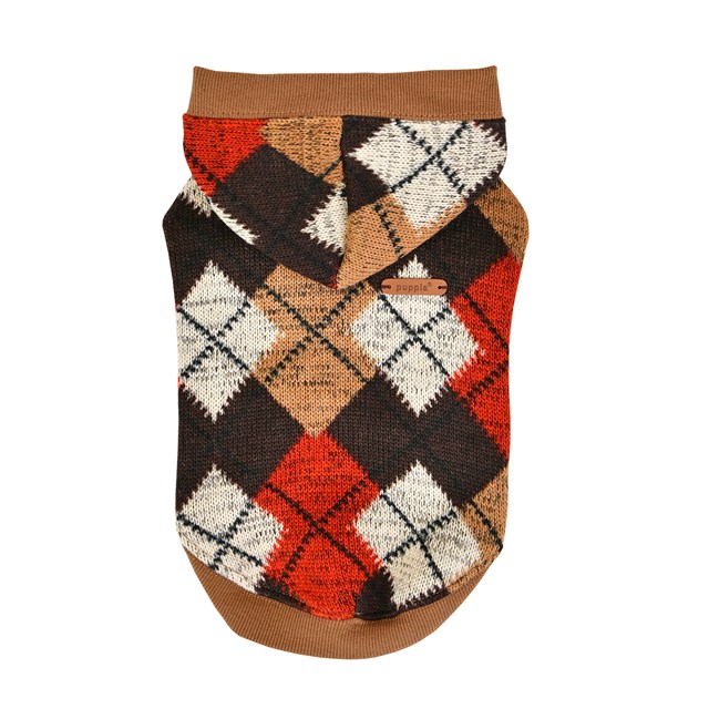 Jolly Beige - Strikket Hundegenser med Lue - Large
