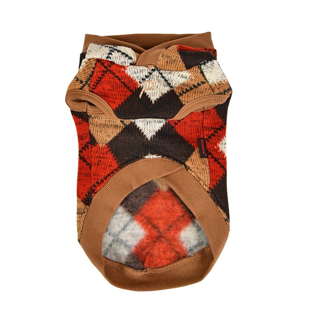 Jolly Beige - Strikket Hundegenser med Lue - Large