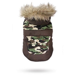 Two-tone Camouflage Quilted Parka Hundejakke