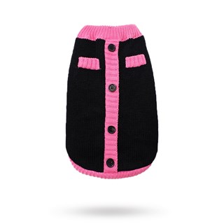 Black & Pink Mod - Strikket Hundegenser