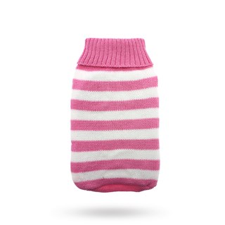 Pink Candy Stripe - Strikket Hundegenser