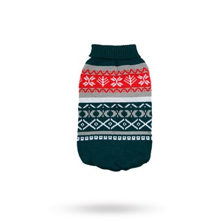 Green Fair Isle Vintage - Strikket Hundegenser