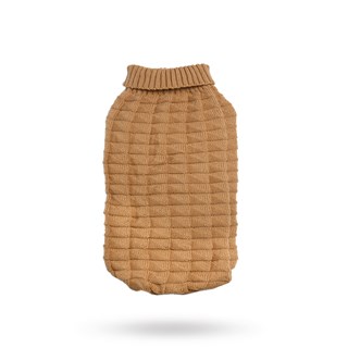 Brown Waffle Textured Strikket Hundegenser