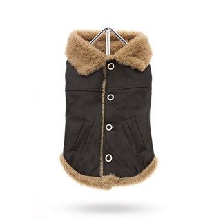 Brown Leather Flying Hundejakke - Small