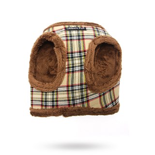 Luxury Fur Lined Brown Tartan - Hundesele