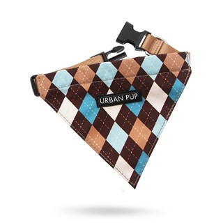 Brown & Blue Argyle Bandana