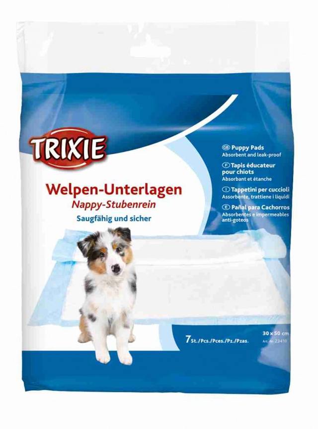Valpesett med matte, urinflekkfjerner og tyggebein