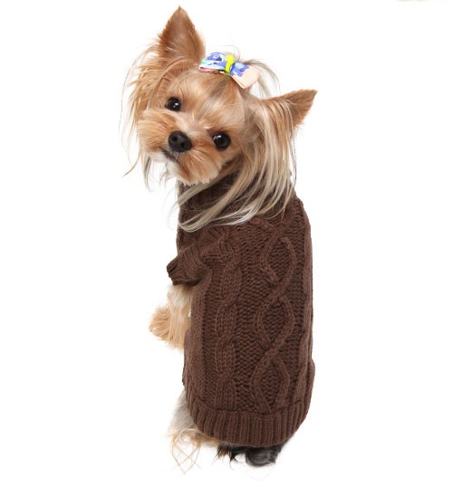 Puppyangel Twisty Sweater Brown - Small