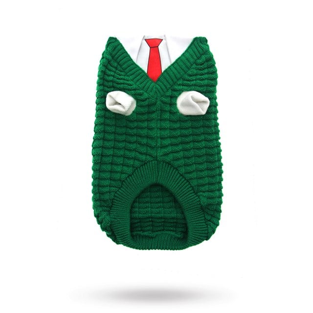 Wallaces Strikkede Hundegenser - Grønn